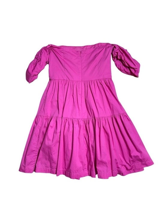STAUD Strapless Tiered Button-Front Pink Mini Dress - Picture 3 of 6